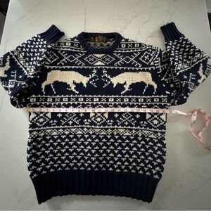 Vintage Eddie Bauer Navy and White Crewneck Sweater